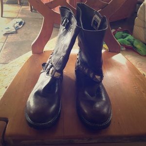 Frye Biker Boots with studs